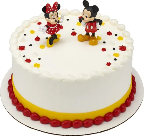 Miniatura 10 de DecoSet® Disney Mickey Mouse y Minnie Mouse Set de Adornos para Pastel de 2 Piezas, Adornos para Pastel Duraderos de Plástico Seguro para Alimentos