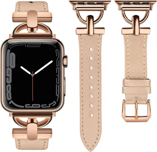 Miniatura 7 de Wearlizer Correa de cuero compatible con correas de Apple Watch para mujeres de 1.614 in, 1.575 in, 1.496 in, 1.929 in, 1.811 in, 1.772 in, 1.732