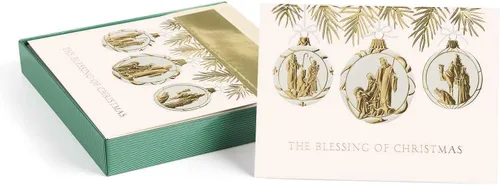 Miniatura 9 de Tarjetas navideñas religiosas de la Virgen y el Niño de Masterpiece / Juego de 16 tarjetas festivas cristianas en caja con acentos de lámina dorada