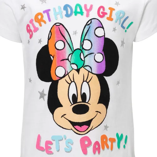 Miniatura 2 de Disney Minnie Mouse Princess Belle The Little Mermaid Moana Lilo &Stitch Frozen - Camiseta de cumpleaños para niñas pequeñas a niños pequeños