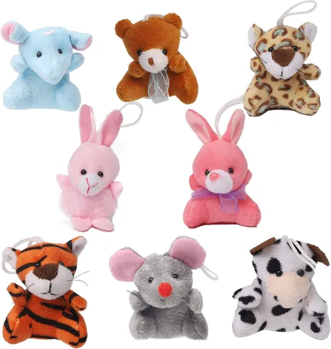 Miniatura 5 de Juegoal Paquete de 26 Mini Juguetes de Peluche de Animales de Navidad, Lindo Juego de Llaveros de Animales de Peluche Pequeños, Rellenos de Bolsas