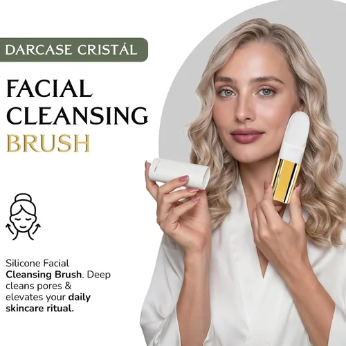 Miniatura 2 de DARCASE CRISTÁL - Un cepillo de limpieza facial de lujo. Doble función: limpieza profunda con cerdas de silicona y masaje ocular térmico
