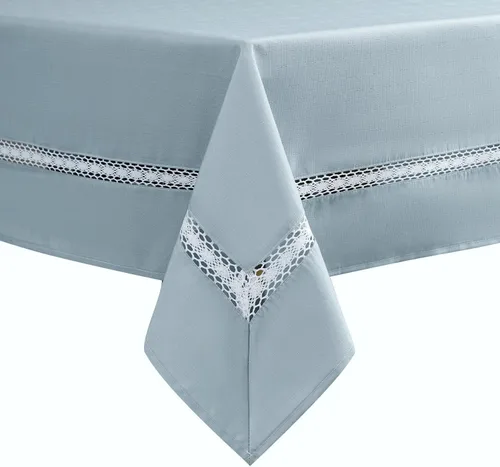 Miniatura 12 de EHouseHome Mantel de tela resistente con encaje blanco, impermeable, sin arrugas, resistente a las manchas, a prueba de aceite, para comedor
