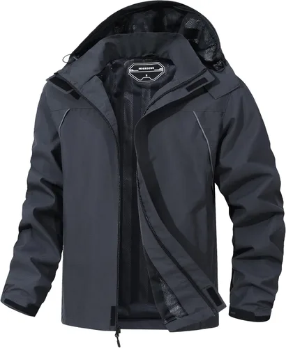 Miniatura 5 de Chaqueta impermeable para hombre, rompevientos, ligera, con capucha desmontable