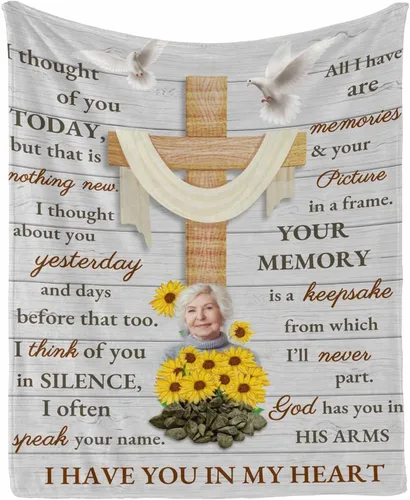 Miniatura 25 de Manta de memoria amorosa personalizada, no Longer be My Side but Forever in My Heart
