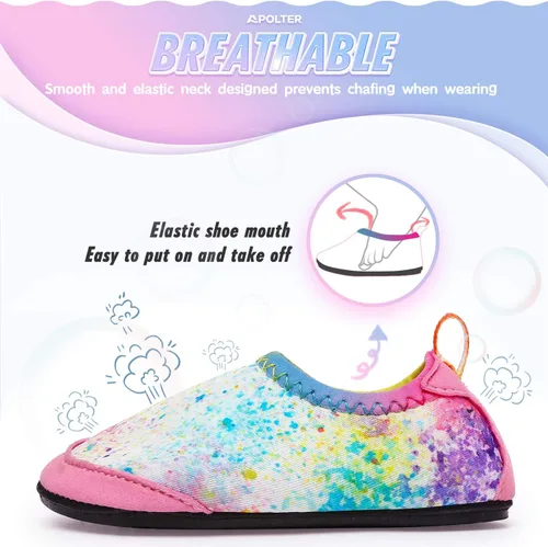 Miniatura 6 de Zapatos de agua o natación estilo calcetín para niños, unisex, antideslizantes, para la playa o piscina, color aguamarina
