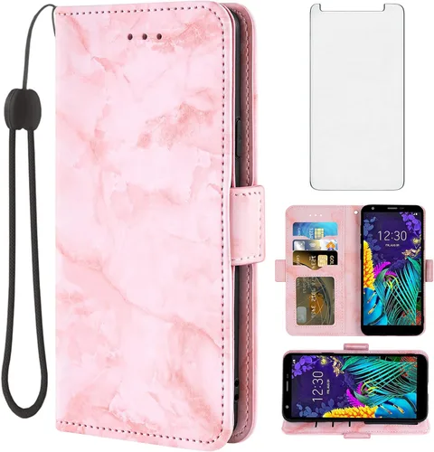 Asuwish Compatible con LG Aristo 4 Plus 4+/Tribute Royal X320/Escape Plus/Journey LTE L322DL/K30 2019 funda y protector de pantalla para tarjetas