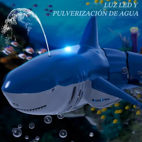 Miniatura 2 de Juguetes de tiburón a control remoto para niños, escala 1:18 de alta simulación para piscina, juguetes de barco de peces RC eléctricos de 2.4Ghz