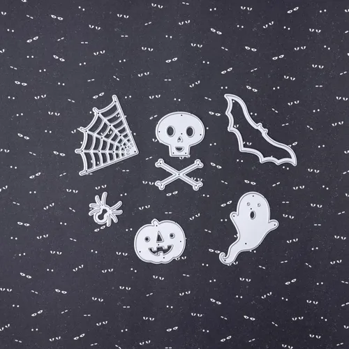 Miniatura 3 de American Crafts Troqueles de metal Happy Halloween, 6 piezas, troquelado
