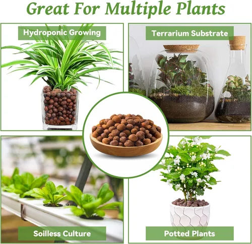 Miniatura 5 de Riare Guijarros de Arcilla Expandida Orgánica de 14 LBS para Plantas - Bolas de Leca Natural de 4mm-16mm Agregado Ligero de Guijarros de Arcilla