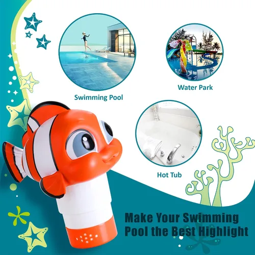 Miniatura 7 de Flotador de cloro para piscina, dispensador de cloro flotante para piscina, se ajusta a tabletas de 1 y 3 pulgadas y soporte de bromo para piscinas