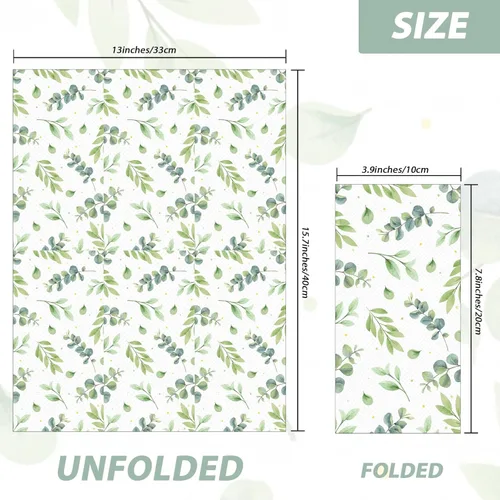 Miniatura 2 de 50 servilletas desechables de papel de eucalipto para invitados, toallas de papel suaves y absorbentes, para baño, cocina, fiestas, cenas o eventos