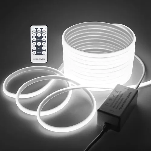 Miniatura 13 de Tira de luces LED COB de 5 M para dormitorio, 16.4 pies, luces LED de cuerda para exteriores, impermeable, blanco cálido, CA de 110 V ~ 120 V