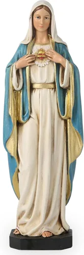 Figura Católica del Inmaculado Corazón de María de BC, 6" de Alto, Estatua de la Santísima Madre Virgen María para el Hogar, Regalos Religiosos para