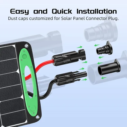 Miniatura 3 de Bateria Power 5 pares de tapas de conector solar, IP68 resistente a la intemperie macho y hembra para conectores de panel solar