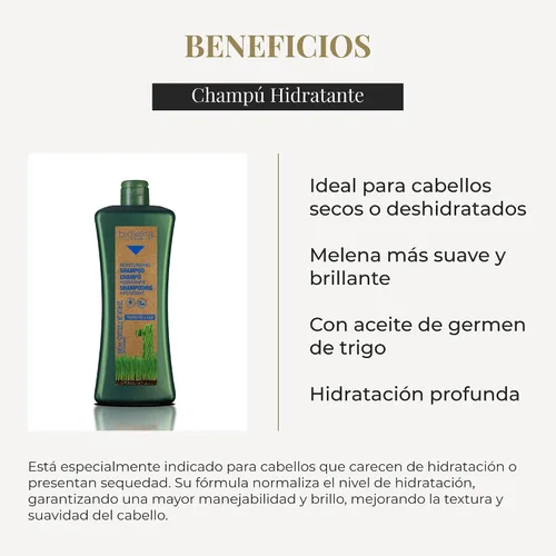 Miniatura 3 de Salerm Biokera Natura Champú Hidratante, 36 onzas / 33.8 fl oz