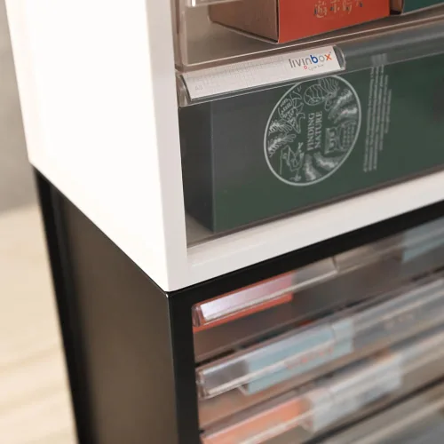 Miniatura 7 de livinbox Organizador de almacenamiento de escritorio con 13 cajones, piezas de hardware de arte y gabinete de almacenamiento de manicura
