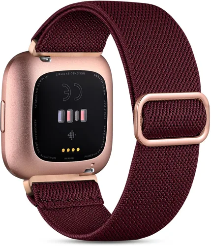 Miniatura 10 de Correa elástica compatible con correas de reloj Fitbit Versa, correa deportiva de nailon suave y transpirable de repuesto para mujeres y hombres