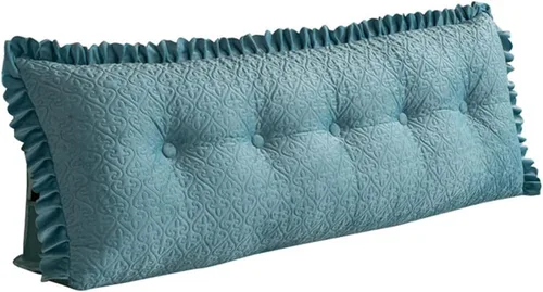Almohada grande de cuña de lectura, cojín para cabecero de cama, cojín para cama individual, matrimonial, Queen, King, litera, azul, 59 pulgadas