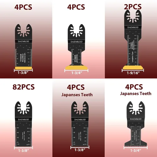 Miniatura 2 de Paquete de 100 hojas de sierra oscilantes, cuchillas multiherramienta profesionales para clavos de metal suave y plástico de madera dura, kits