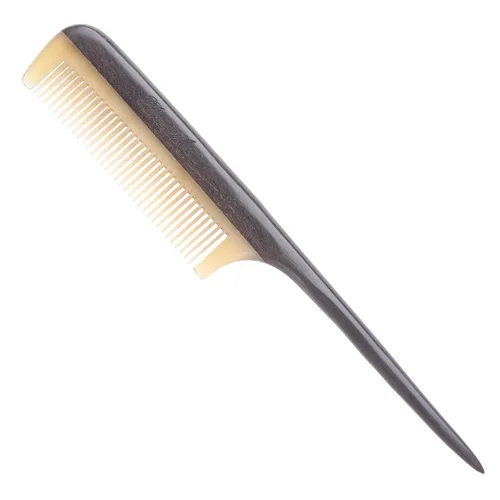 Miniatura 7 de Breezelike Peines para el cabello – Peine de cola de madera de dientes finos – Peine de madera de corazón morado sin estática con dientes de cuerno