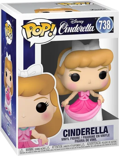 Miniatura 3 de POP Disney: Cenicienta - Figura de vinilo Funko de Cenicienta con vestido rosa (empaquetado con funda protectora de caja compatible), multicolor