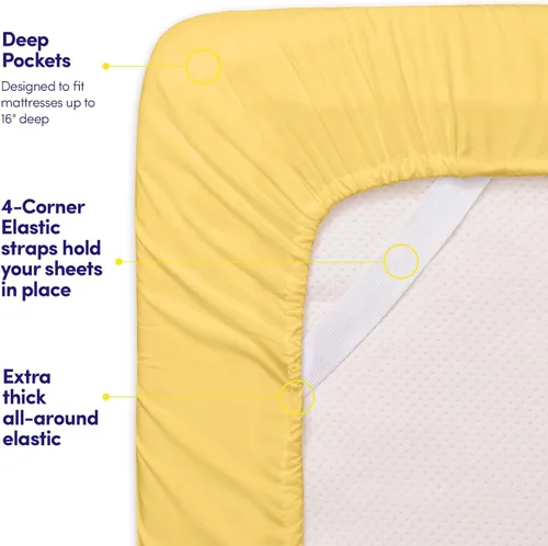 Miniatura 183 de 1500 Supreme Collection - Juego de sábanas y fundas de almohada para colchón, extrasuaves, correas elásticas en las esquinas, sábanas de bolsillo