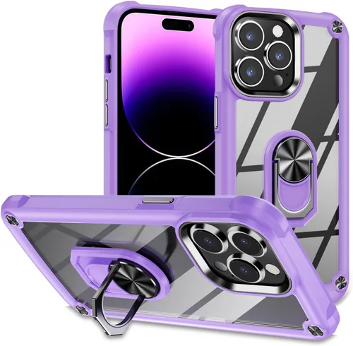 Miniatura 26 de Funda para iPhone 13 Pro con protector de pantalla, cristal transparente, antiamarillo, acrílico resistente, funda protectora de grado militar