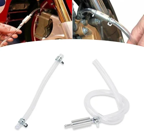 Pack-2 Purgador de frenos con control de retorno unidireccional, manguera de repuesto de líquido hidráulico, purga de embrague universal para