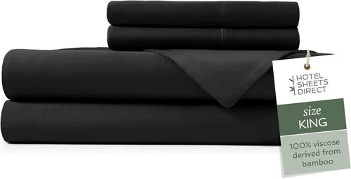 Miniatura 85 de Hotel Sheets Direct Juego de Sábanas de Cama de 4 Piezas, Tamaño California King, 100% Viscosa Derivada de Bambú, Juego de Sábanas con 2 Fundas