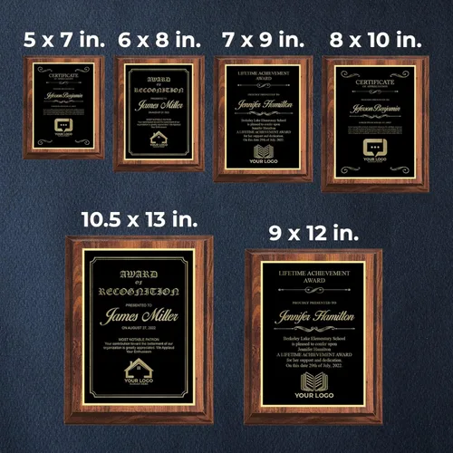 Miniatura 3 de Placa personalizada con acabado de cereza de 10.5 x 13 pulgadas Diseño del marco Premio personalizado al empleado con grabado incluido Premio