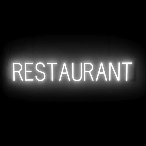 Miniatura 13 de SpellBrite Letrero EAT Letrero de neón para comer con luz LED azul, 13.1 x 6.3 pulgadas