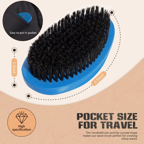 Miniatura 6 de El cepillo de ondas de rayas rojas y el paquete de cepillos de barba azul
