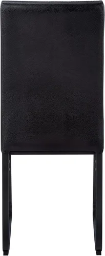 Miniatura 8 de Monarch Specialties I 1106 - Juego de 2 sillas de comedor, tapizadas, para cocina, comedor, aspecto de piel sintética, metal, negro, contemporánea