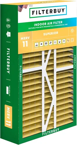Miniatura 10 de Filterbuy Filtro de aire MERV 11 de 10 x 17 x 2 pulgadas para defensa superior de mascotas y alergias (paquete de 1), filtros exteriores plisados