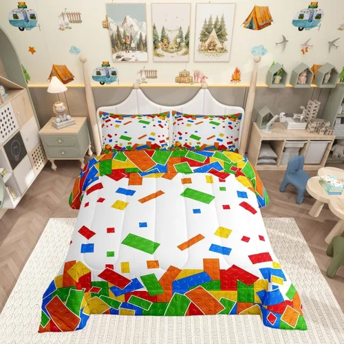 Miniatura 47 de Juego de edredón de camión de basura para niños, tamaño King, juego de ropa de cama de automóvil de dibujos animados para niños, adolescentes
