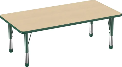 Miniatura 21 de FDP - Mesa rectangular para actividades escolares y aulas (24 x 36 pulgadas), patas gruesas para niños pequeños, altura ajustable de 15 a 24