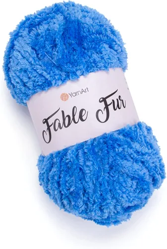 Miniatura 18 de Yarnart Fable Fur Hilo (100gr), Hilo de Pestañas Sintético Suave Grueso Esponjoso Falso Difuso para Ropa de Ganchillo Tejido de Punto Súper
