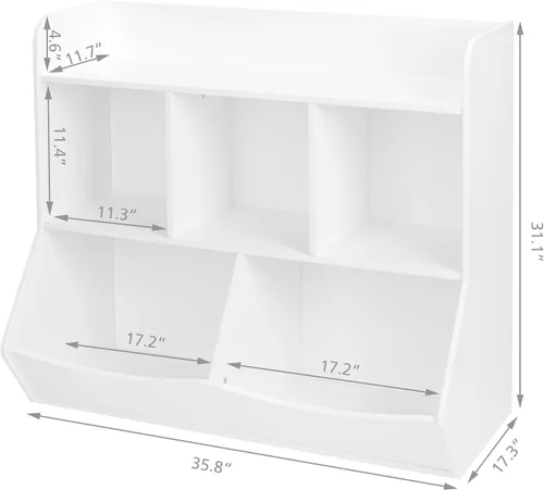 Miniatura 2 de UTEX - Organizador para almacenamiento de juguetes con estantería, varios contenedores para libros, juguetes, organizador de almacenamiento