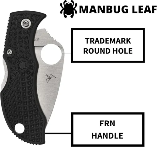 Miniatura 4 de Spyderco Manbug Leaf Cuchillo plegable de bolsillo con hoja de acero VG-10 de 1.9" y mango FRN - Cuchillo EDC para hombres y mujeres, perfecto