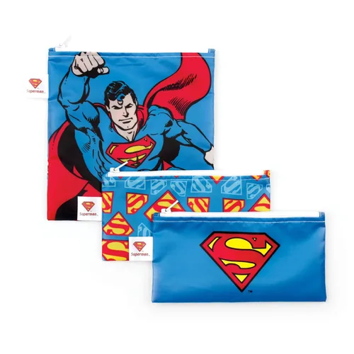Miniatura 15 de Bumkins - Bolsas reutilizables para snacks, para almuerzo escolar de niños y porciones para adultos, tela lavable, bolsa con cierre de tela