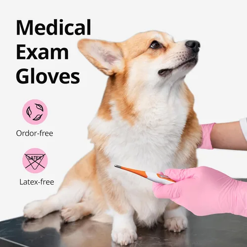 Miniatura 3 de Guantes de nitrilo para examen SwiftGrip, 4 mil, Flor de cerezo, guantes aptos para alimentos, desechables, libres de látex y polvo