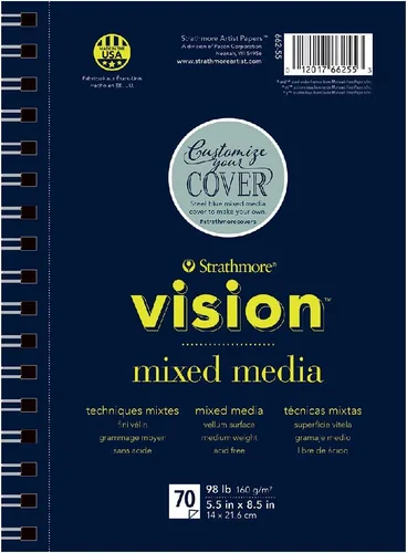 Miniatura 3 de Strathmore Vision Cold Press - Bloc de acuarela de 11 x 15 pulgadas, 140 libras, 30 hojas -62640610
