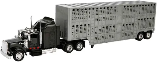 Miniatura 2 de 1/43 D/C Kenworth W900 Pot Belly - Remolque de ganado