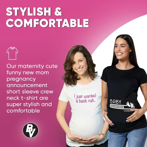 Miniatura 2 de BROOKLYN VERTICAL Camiseta de manga corta con cuello redondo y anuncio de embarazo de nueva mamá