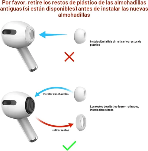 Miniatura 2 de [4 pares] Puntas de repuesto para los oídos para AirPods Pro y AirPods Pro 2 con orificio de reducción de ruido, puntas de silicona para los oídos