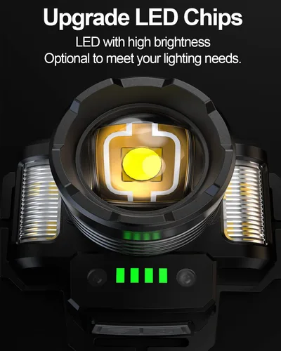 Miniatura 3 de Linterna frontal LED recargable súper brillante, luz de cabeza impermeable con sensor de movimiento para adultos, 5 modos de faro manos libres
