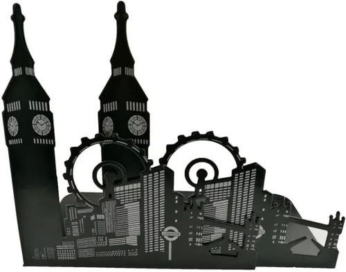 Miniatura 6 de Famoso monumento de Europa y América, sujetalibros decorativos de metal de hierro, organizador de libros para biblioteca, escuela, oficina, hogar