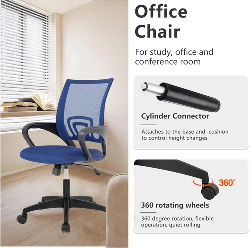 Miniatura 6 de PayLessHere Silla de oficina en casa, silla de escritorio para computadora, silla ergonómica ajustable, soporte lumbar, reposabrazos ejecutiva