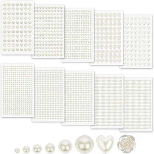 Miniatura 10 de MYDBUYSOME 5100 PIEZAS Adhesivos de Perla - Perlas Autoadhesivas para Peinado, Cara, Maquillaje, Ojos, Uñas, Manualidades, Gemas Adhesivas